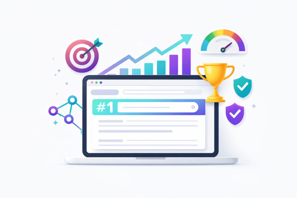 Diagrama de factores de posicionamiento web ordenados por importancia en 2026